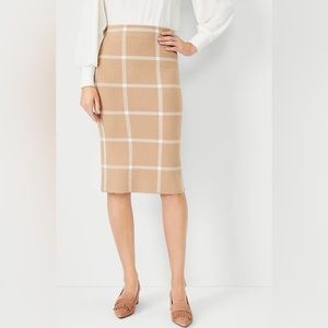 Windowpane Sweater Pencil Skirt